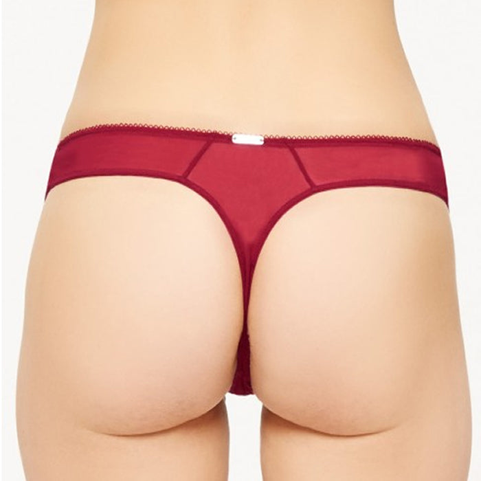 Presence Maroon Thread Embroidery Seductive Lace Thong